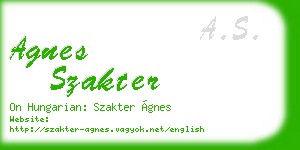 agnes szakter business card